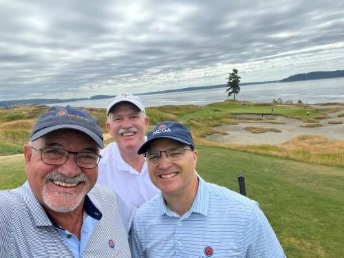 Parker with fellow NCGA Board member Tyler Tharpe and NCGA COO Ryan Gregg