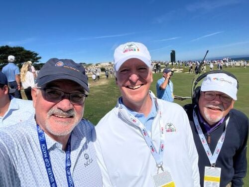 Parker with fellow Tournament Official Byron Briley and NCGA Hall of Famer Roger Maltbie