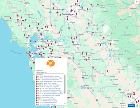 Map View for the NCGA Master Calendar