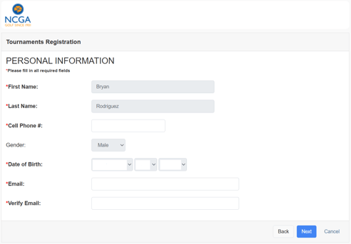 Personal Information Page
