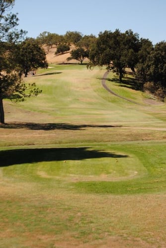 Up the par-4 13th at Chalk Mountain