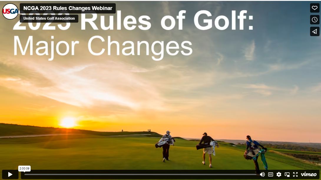 NCGA 2023 Rules of Golf Changes Webinar